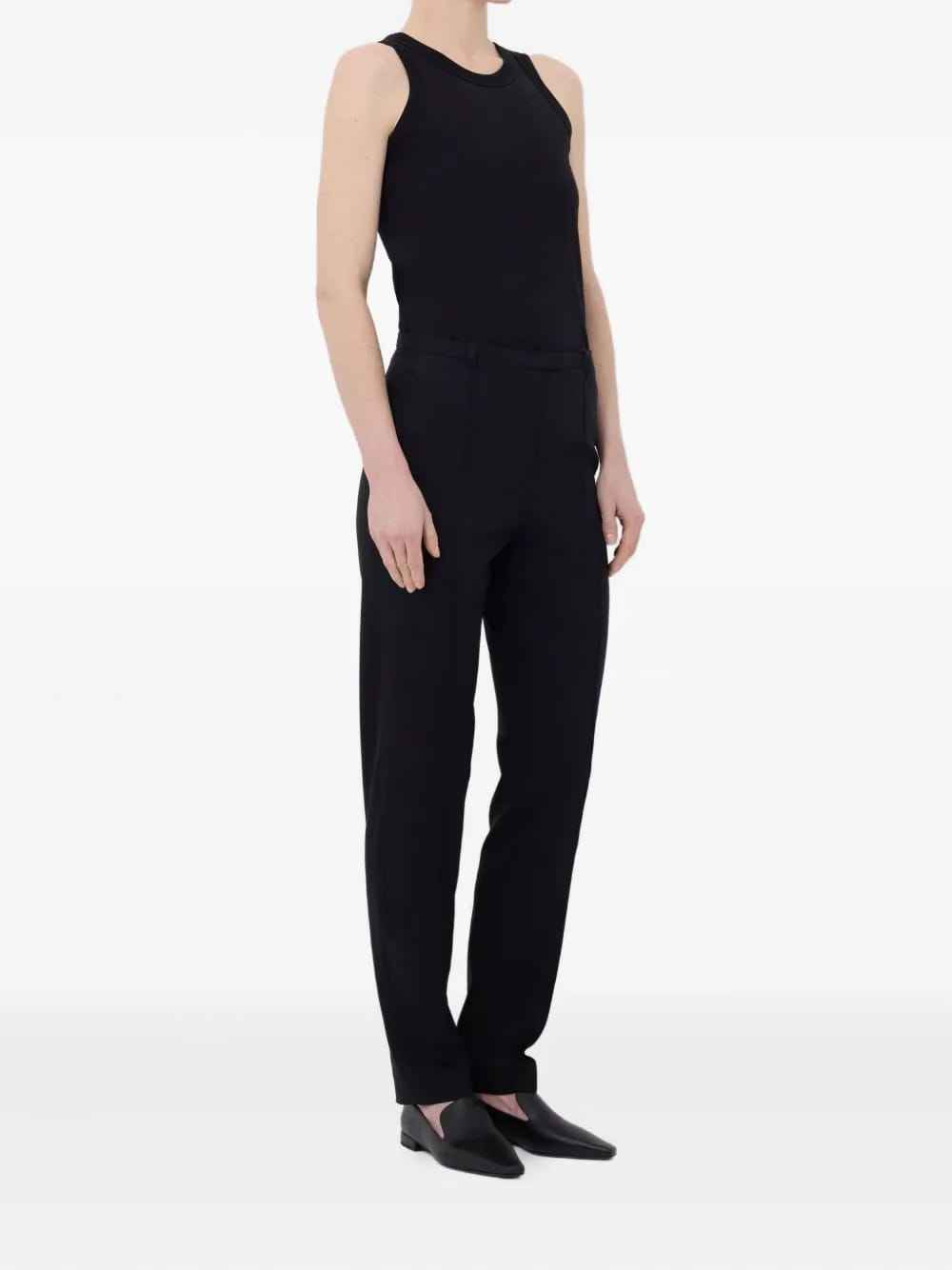 pleat-detail straight trousers