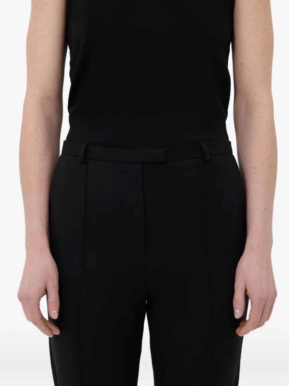 pleat-detail straight trousers