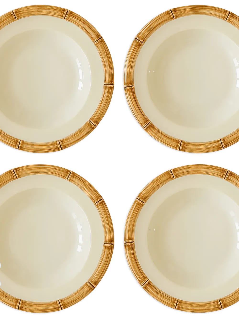 Bamboo hand-painted ceramic plates (four-piece set)