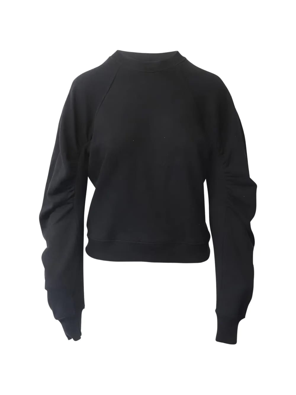 gathered-sleeves sweatshirt