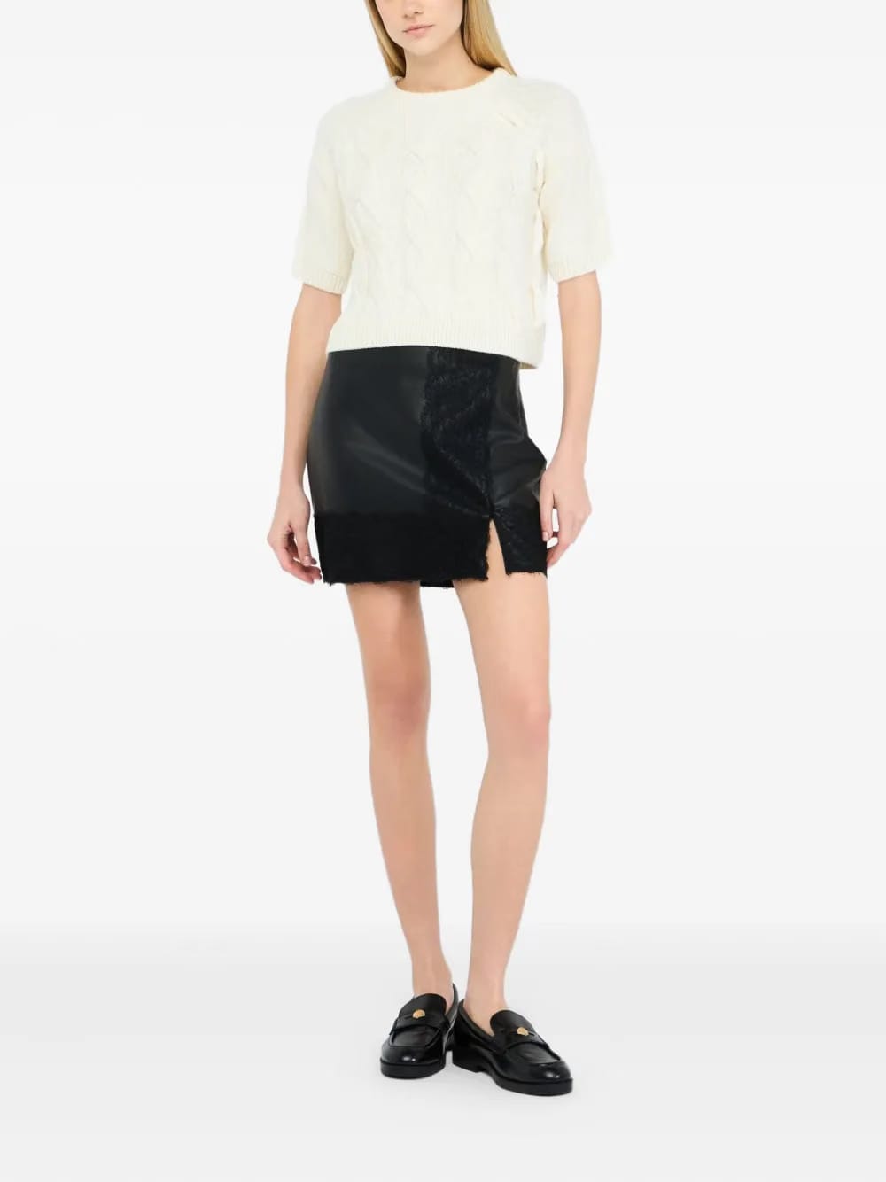 cable-knit raglan-sleeve sweater