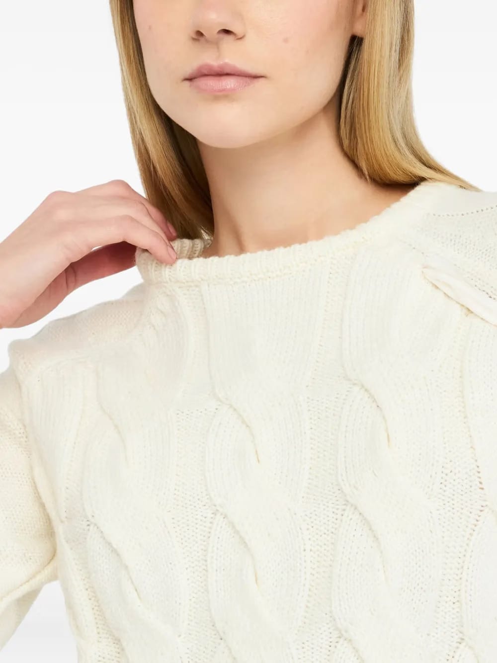 cable-knit raglan-sleeve sweater