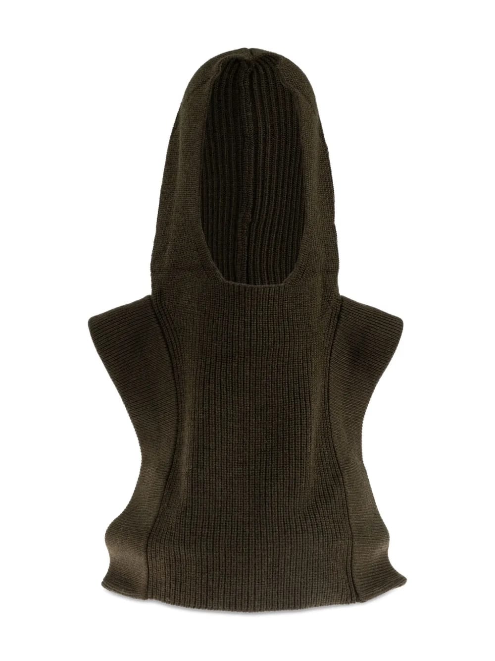 hooded ribbed wool scarf