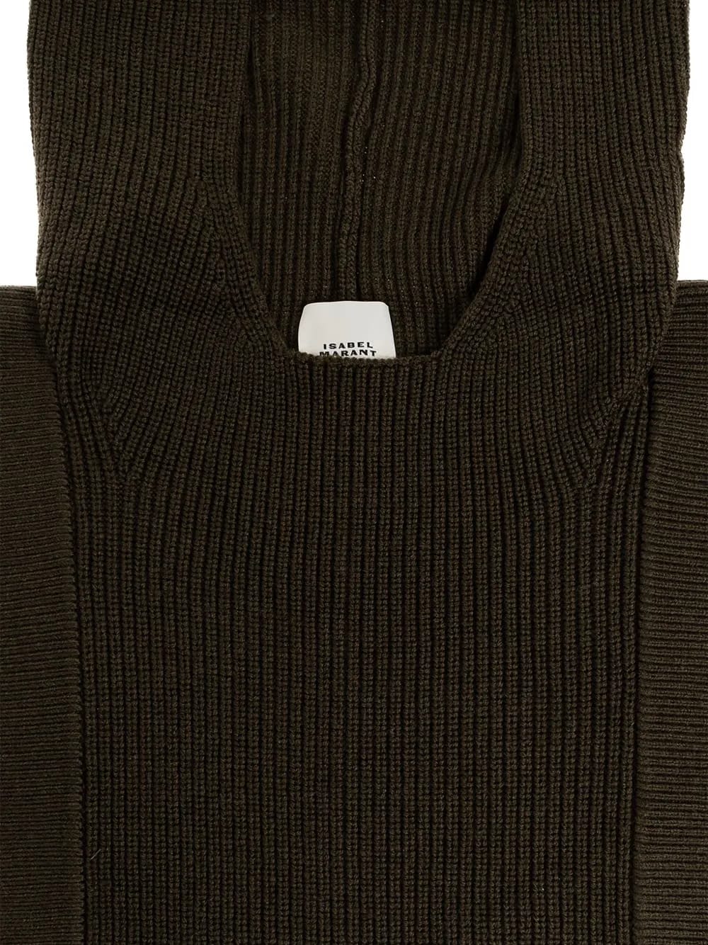 hooded ribbed wool scarf