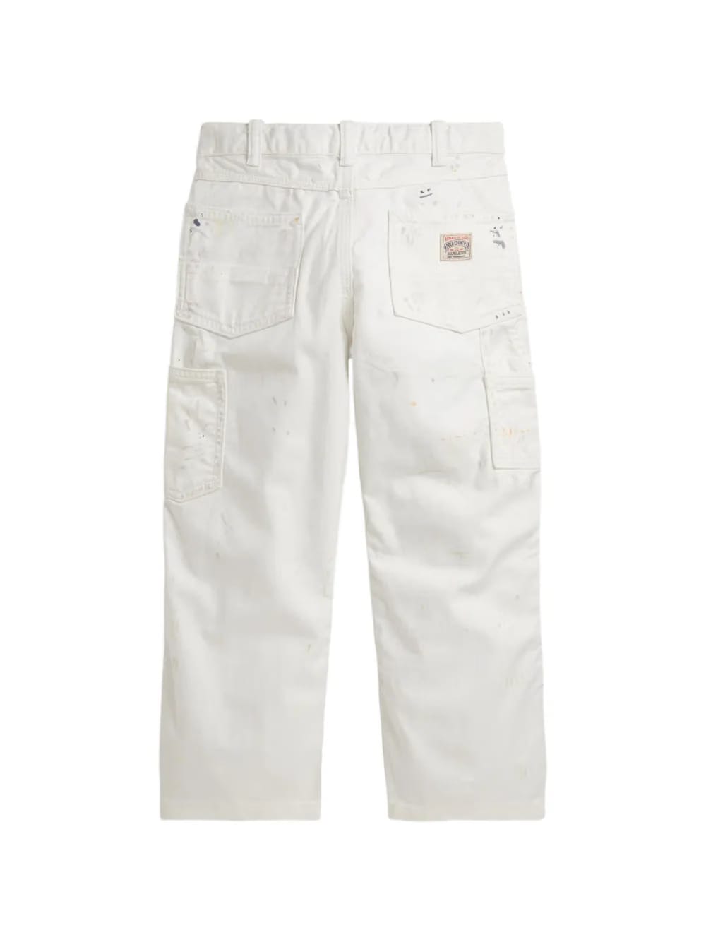 paint-splattered twill trousers