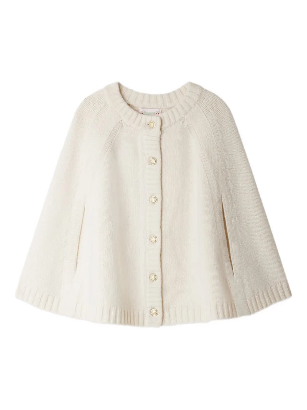 button-fastening wool cape