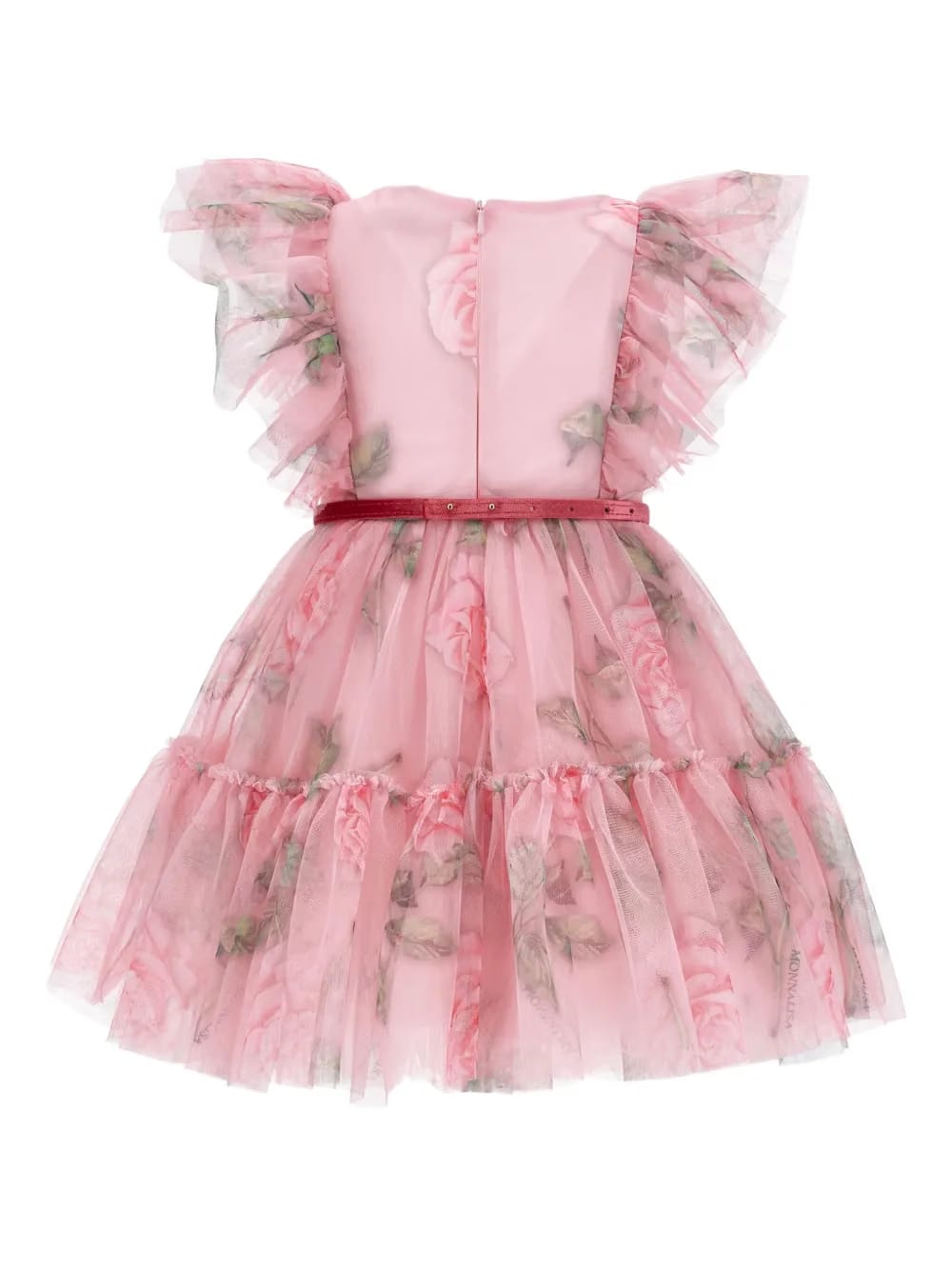 ruffle-detail floral dress
