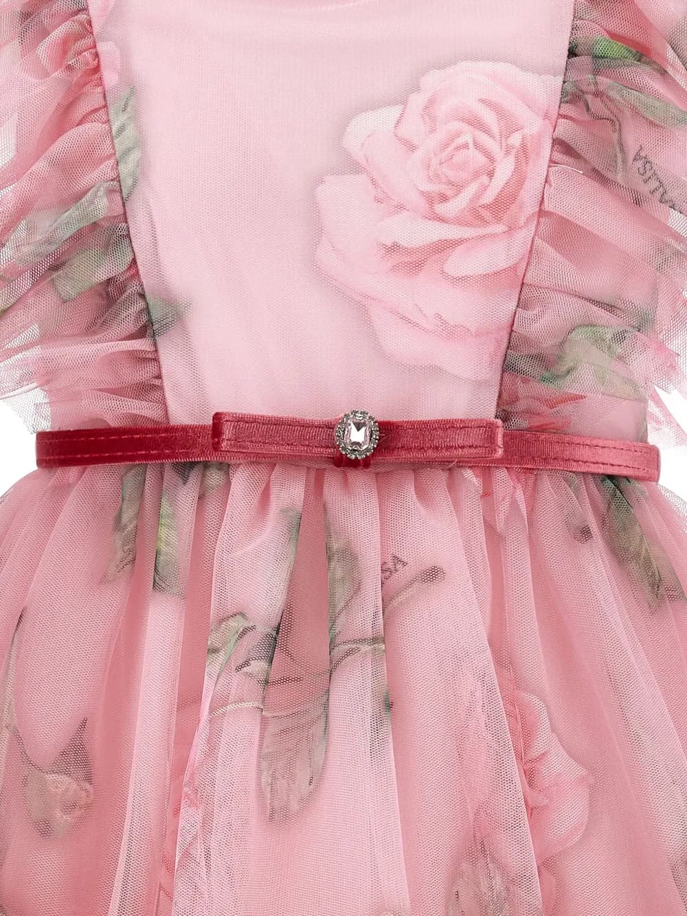ruffle-detail floral dress