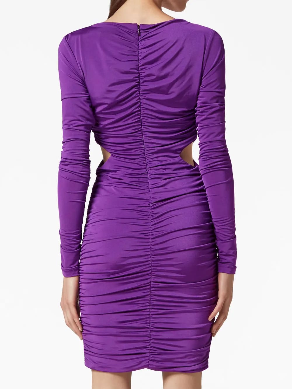 logo-plaque ruched minidress