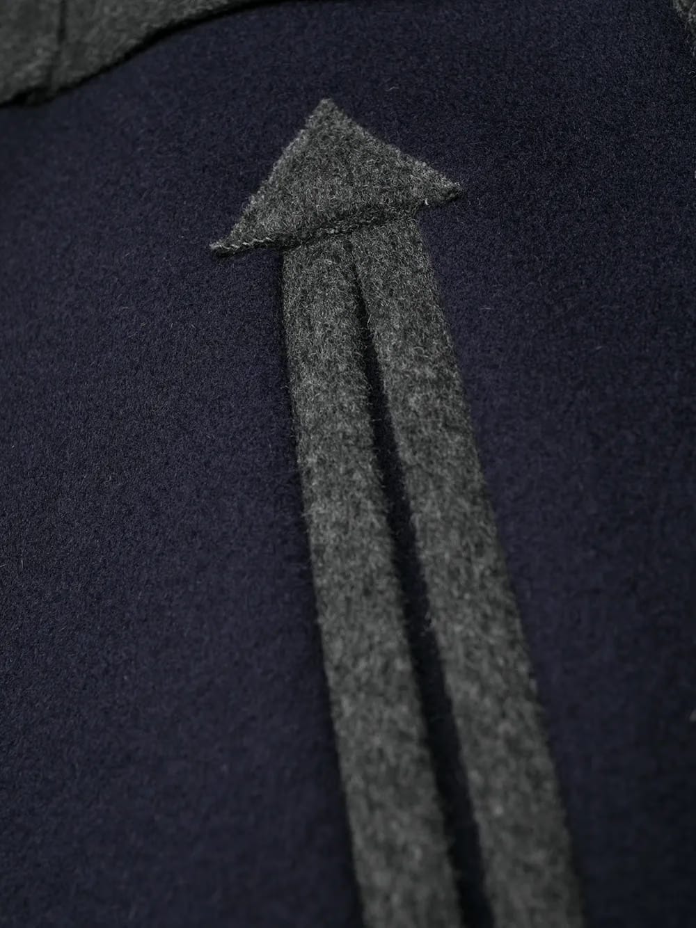 horizontal-stripe single-breasted coat