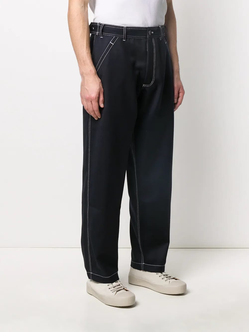 dropped crotch trousers