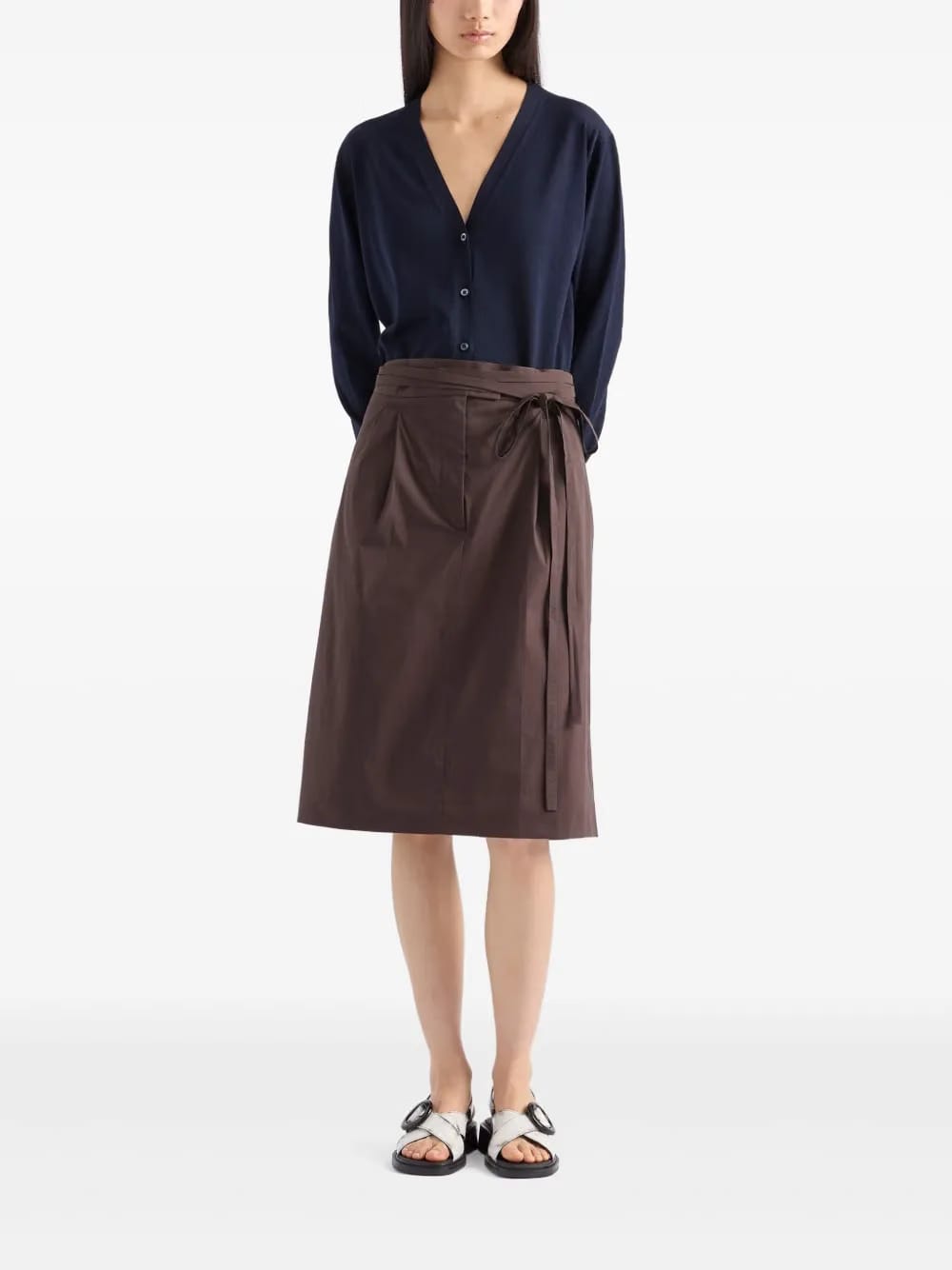 poplin wrap skirt