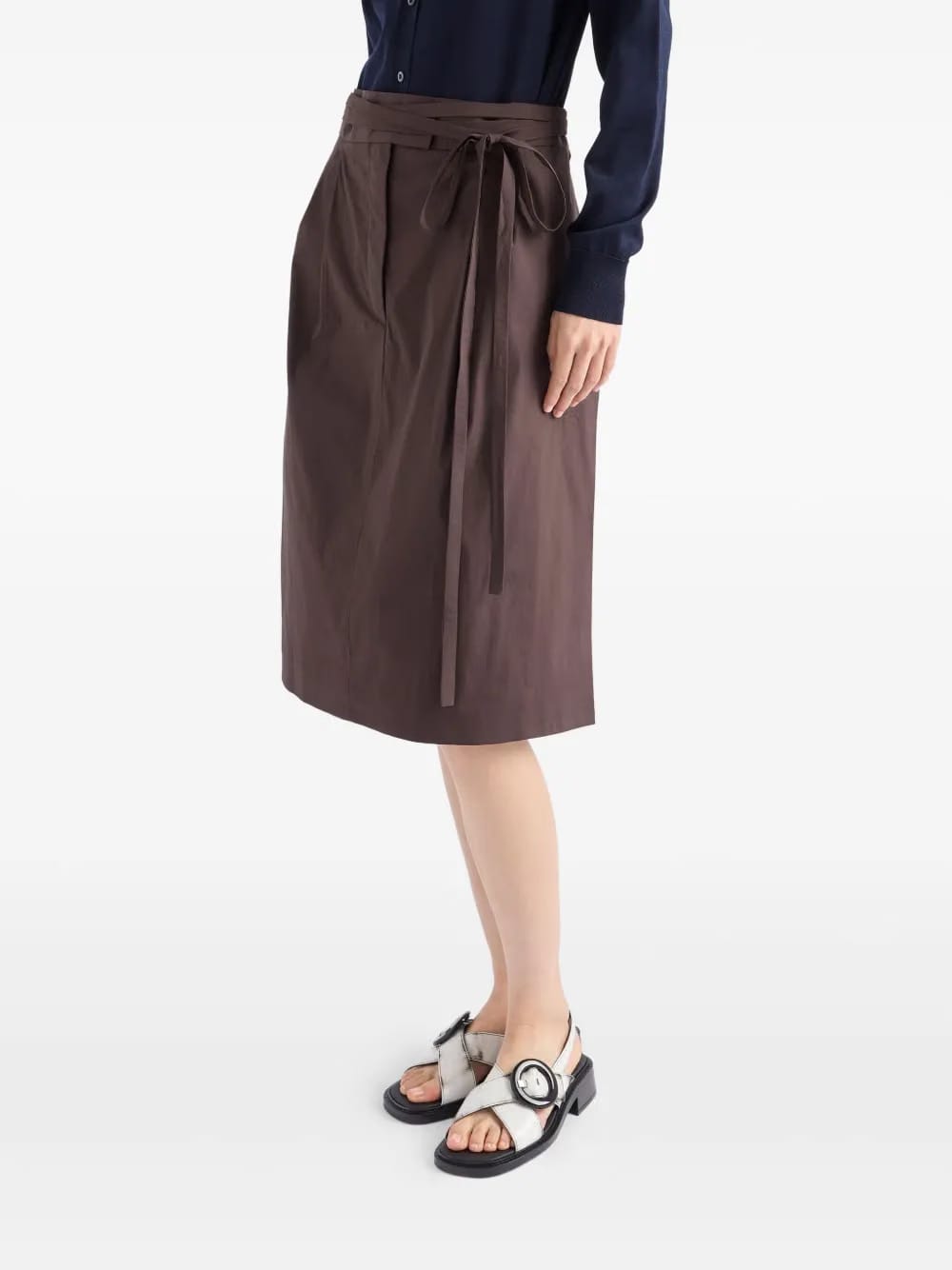 poplin wrap skirt