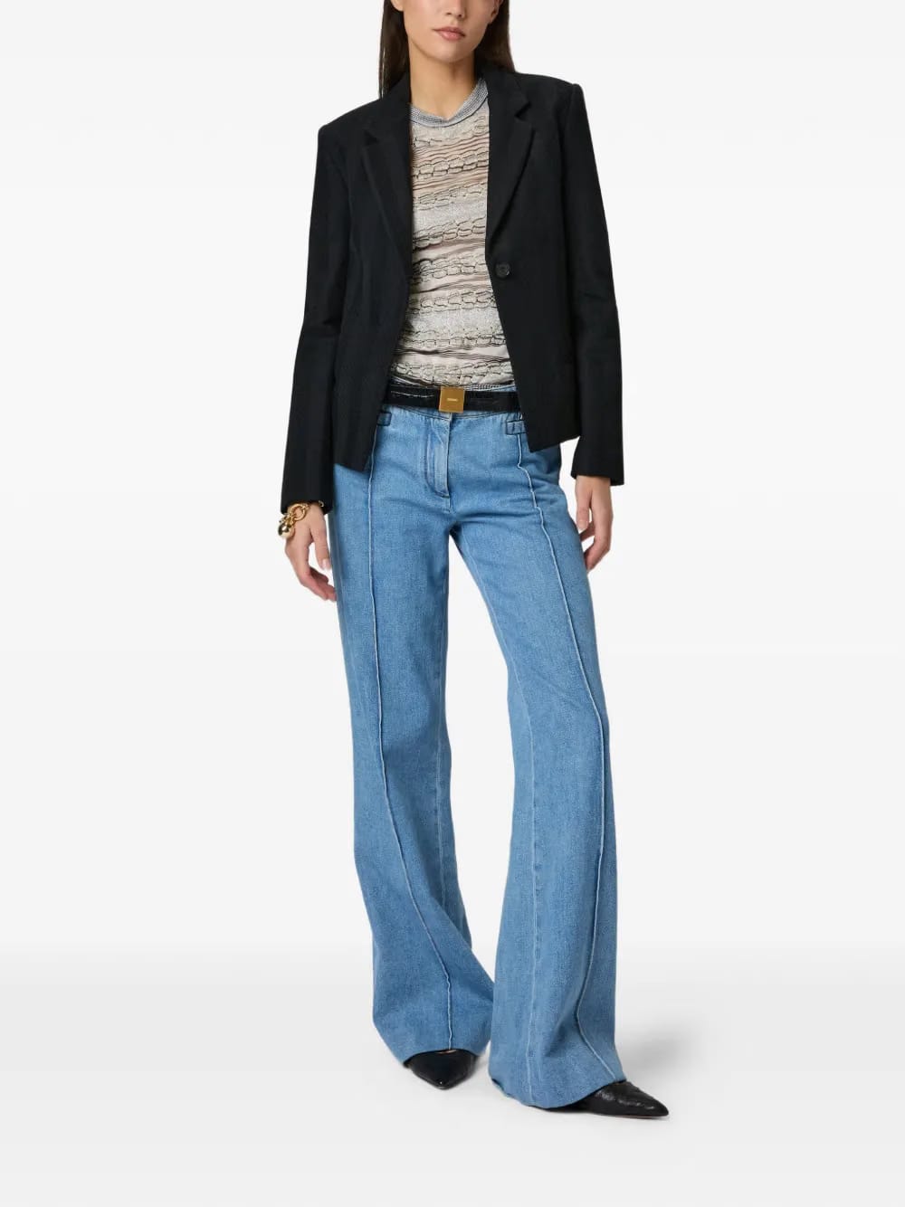 zigzag-pattern blazer
