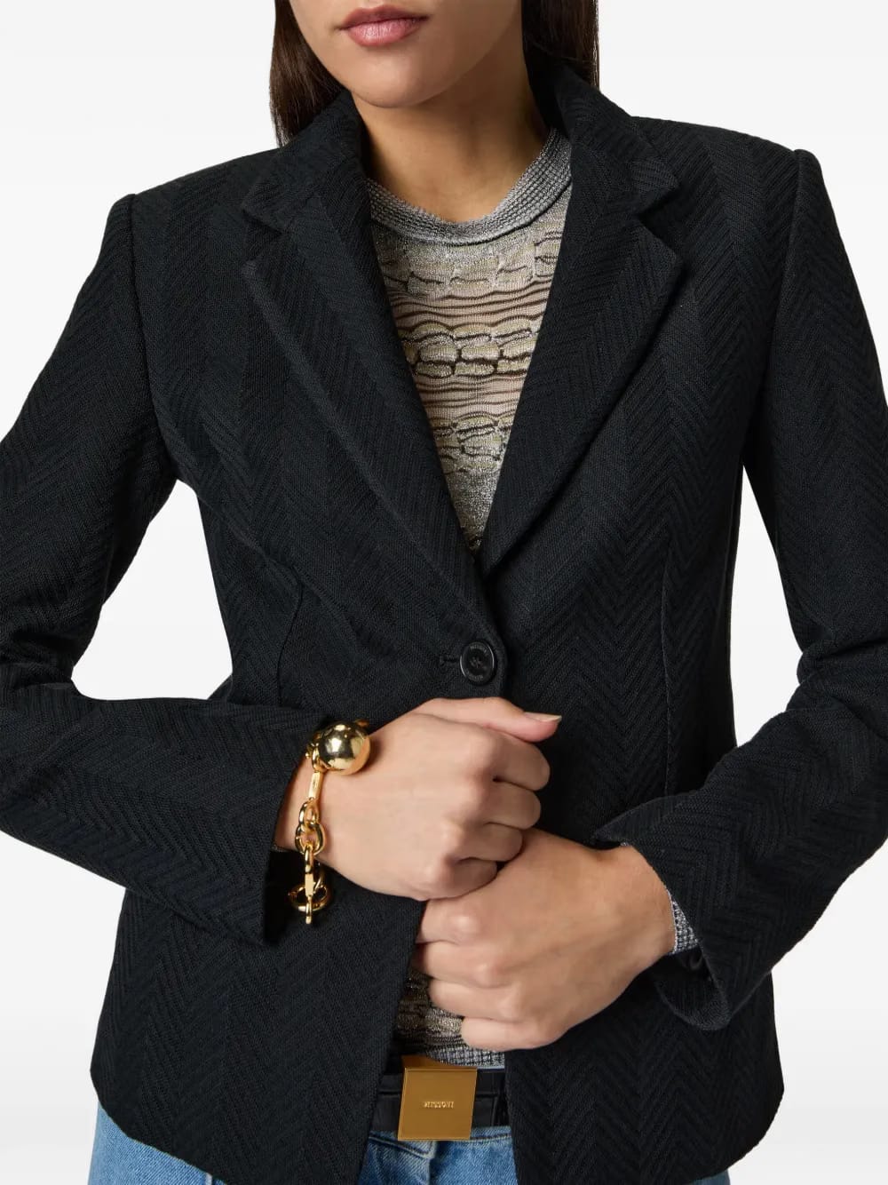zigzag-pattern blazer