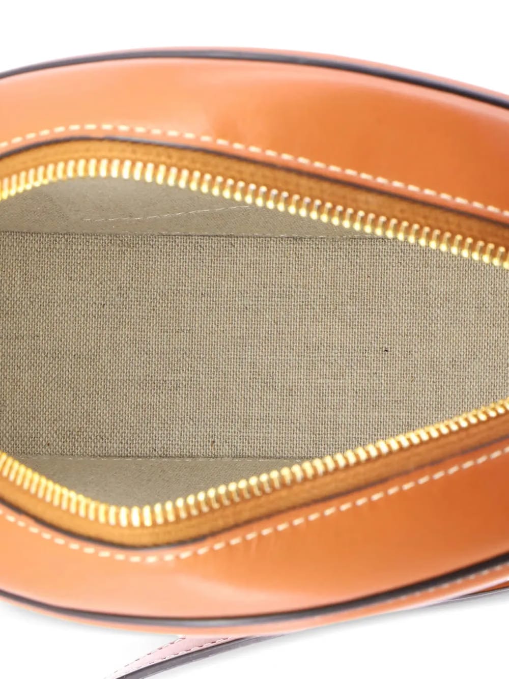 Triomphe Oval Straw and Leather crossbody bag