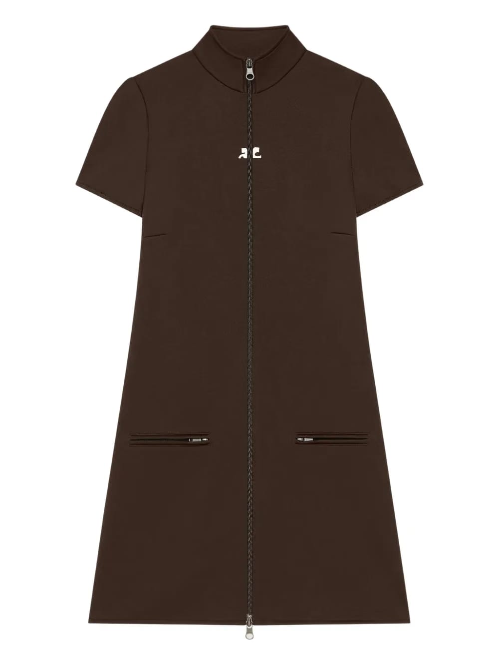 zip-up short-sleeve dress