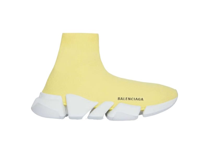 Balenciaga Speed 2.0 Recycled Knit Transparent Sole Yellow (Women's)