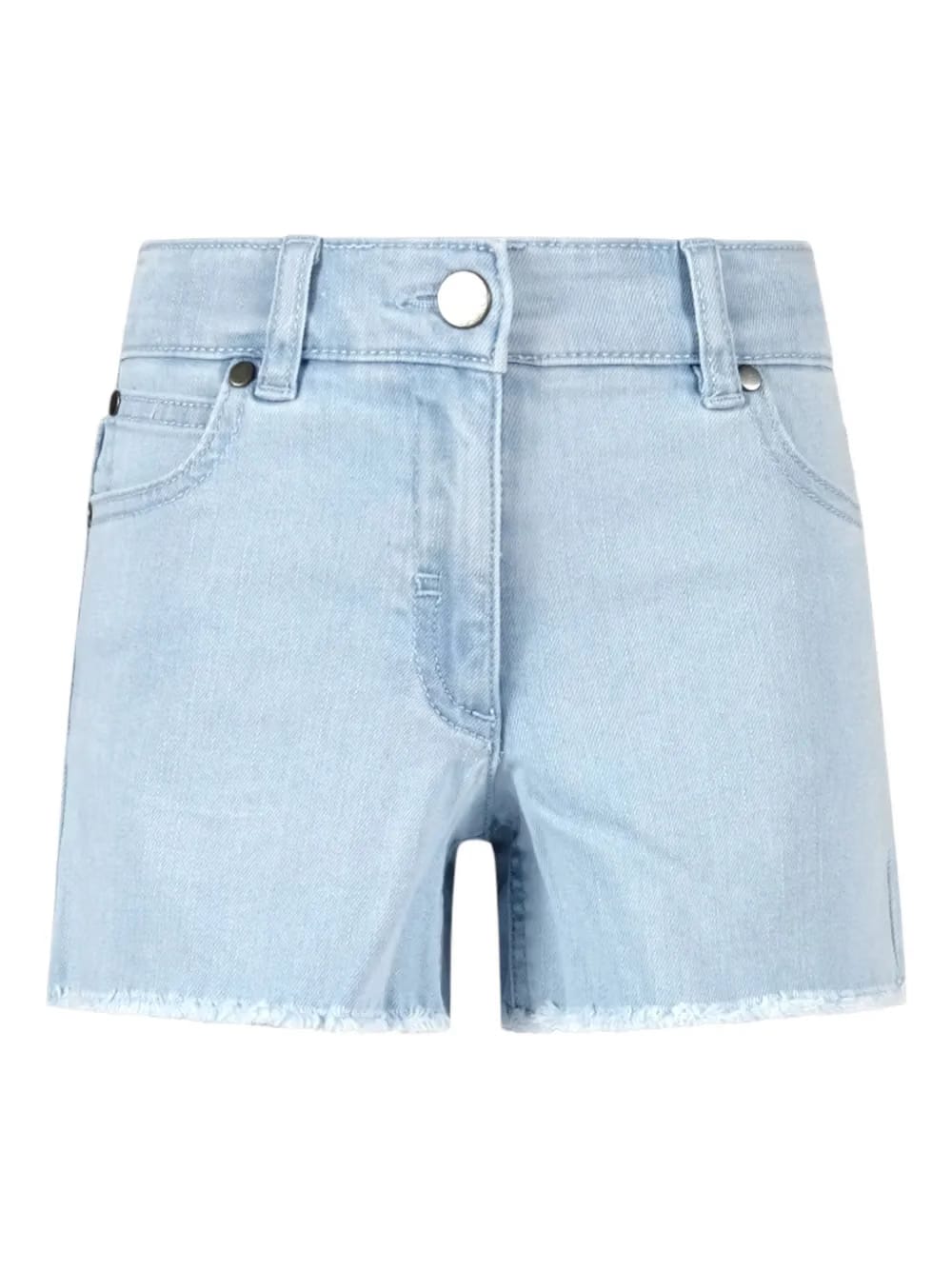 crochet-detail denim shorts