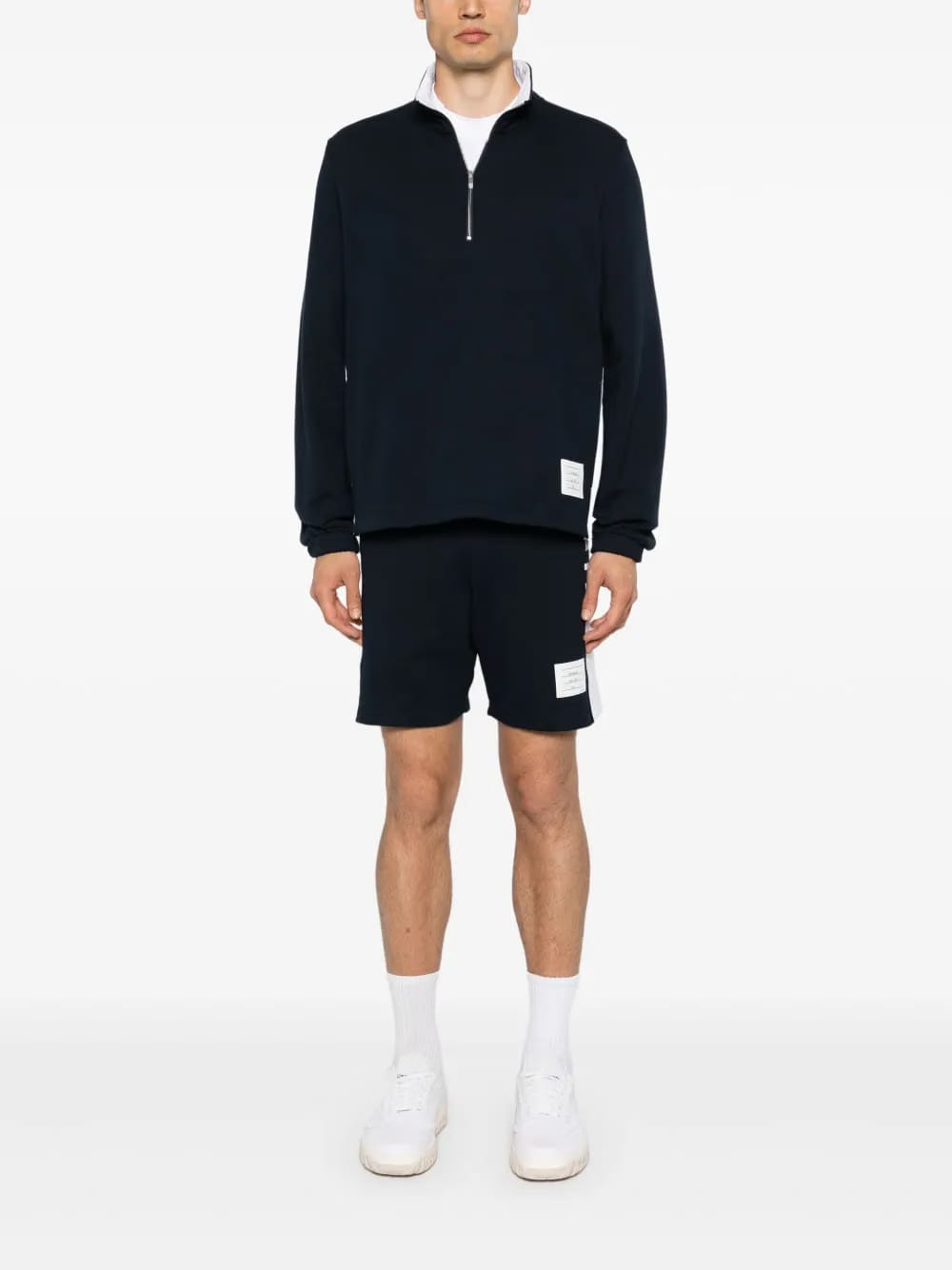 funnel-neck cotton sweatshirt