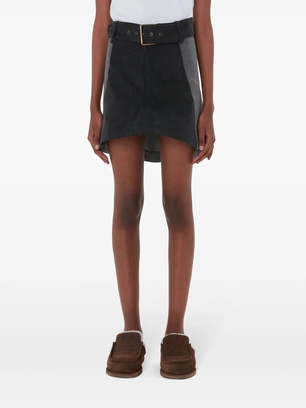 panelled mini denim skirt 
