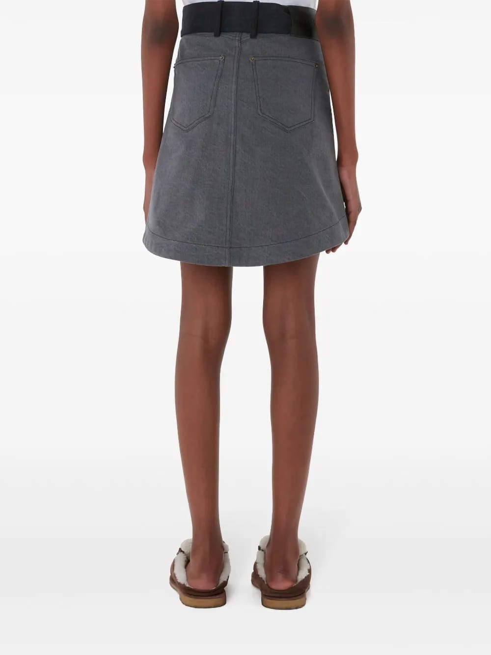panelled mini denim skirt 