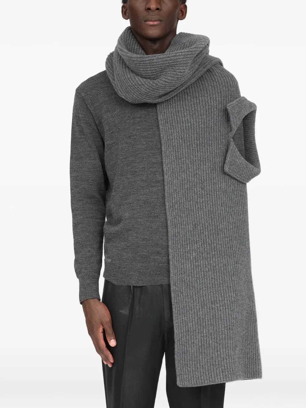collar ribbed scarf
