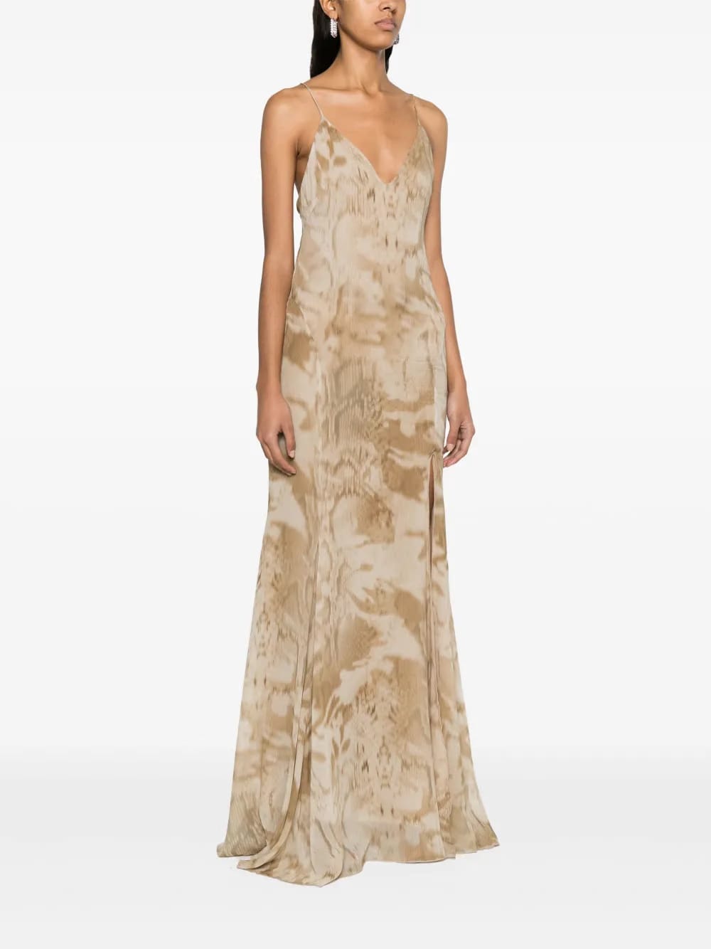 tie-dye crepe maxi dress