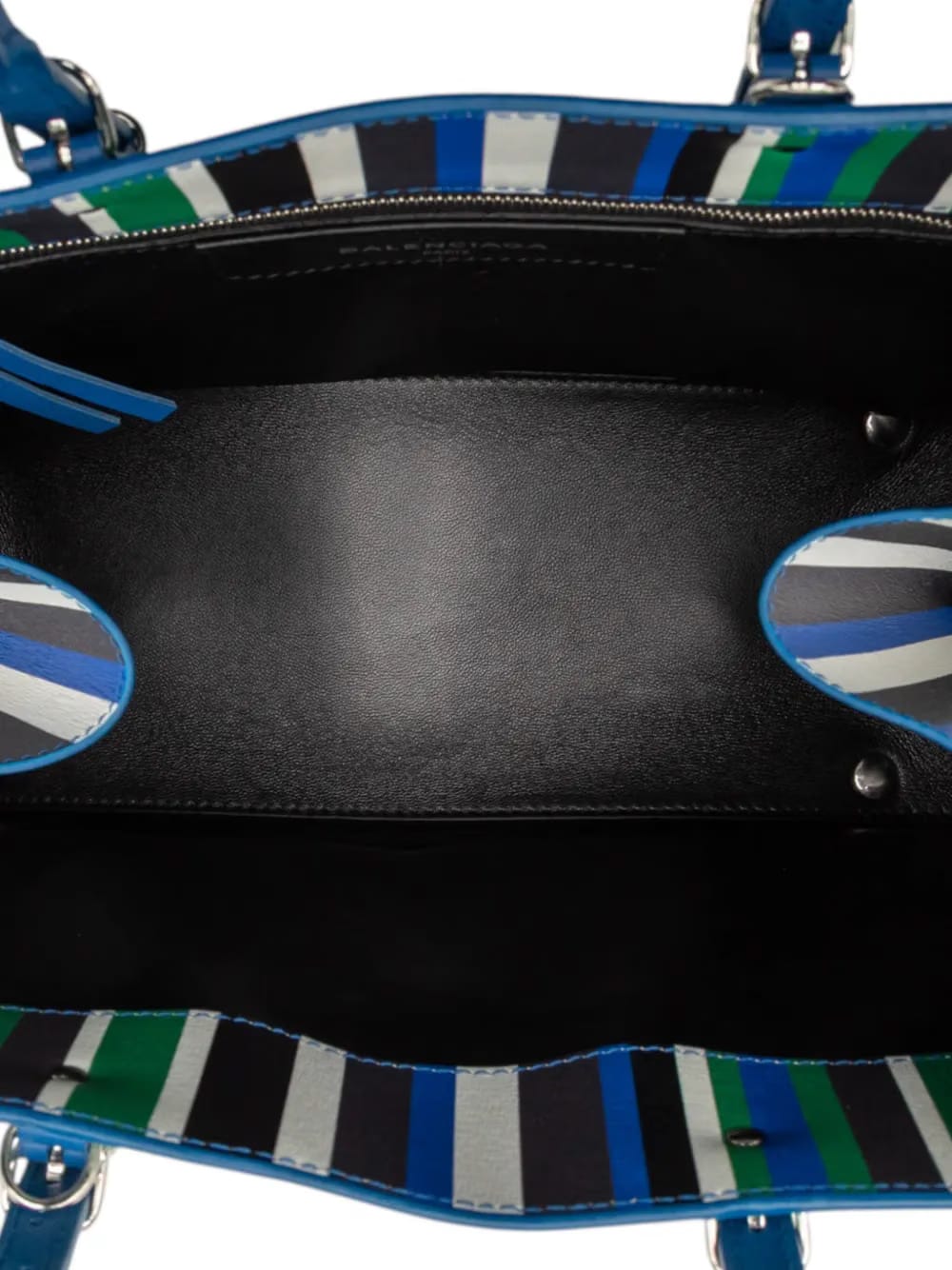 2017 Mini Leather Striped Papier A6 Zip Around satchel