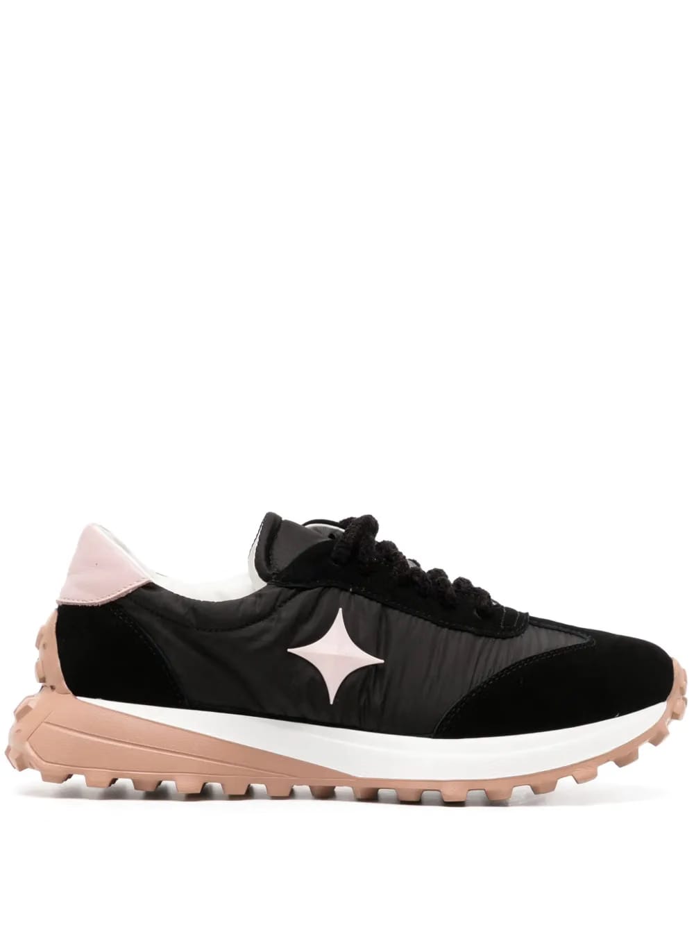 Star suede-trimmed sneakers