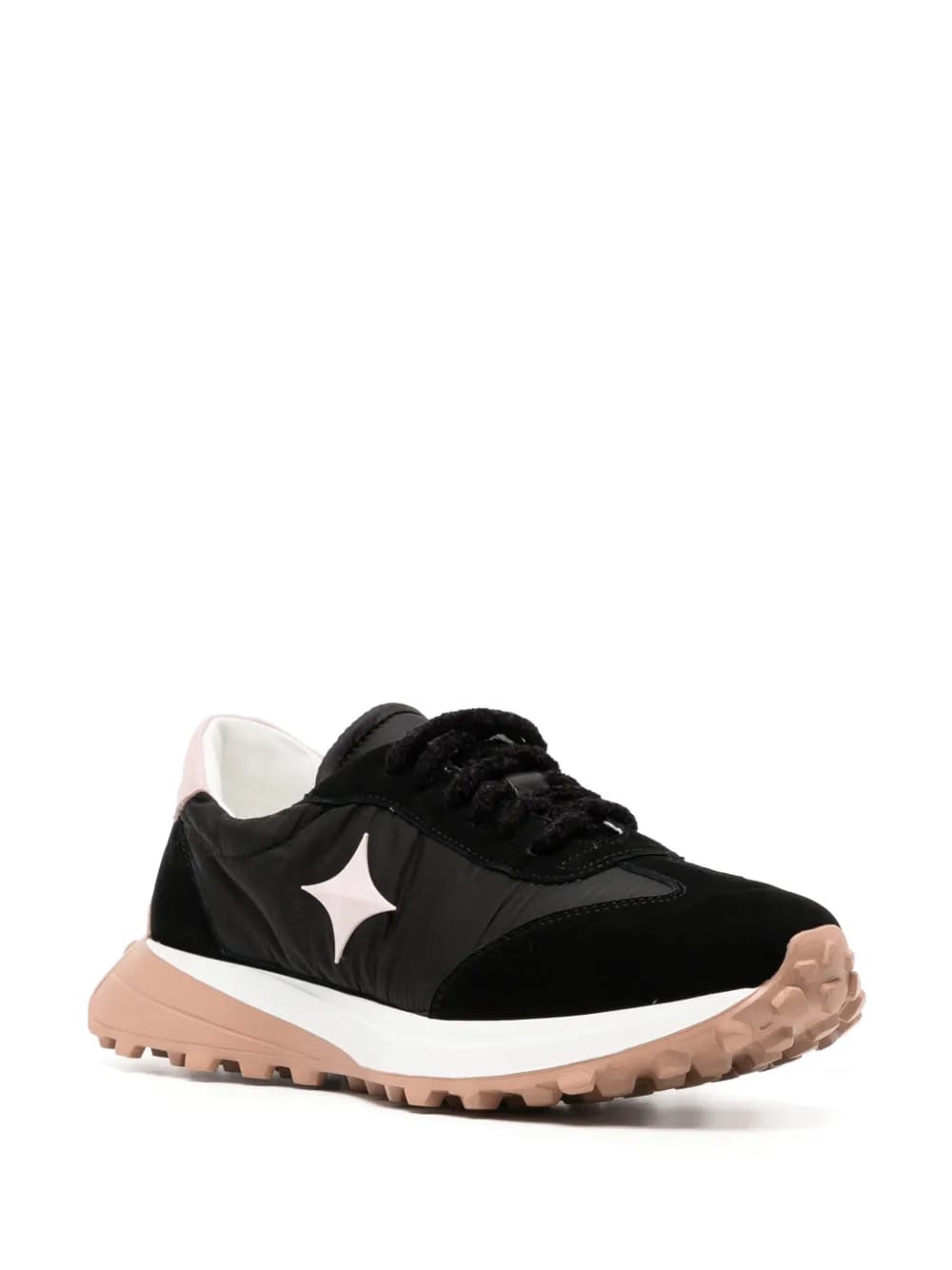 Star suede-trimmed sneakers