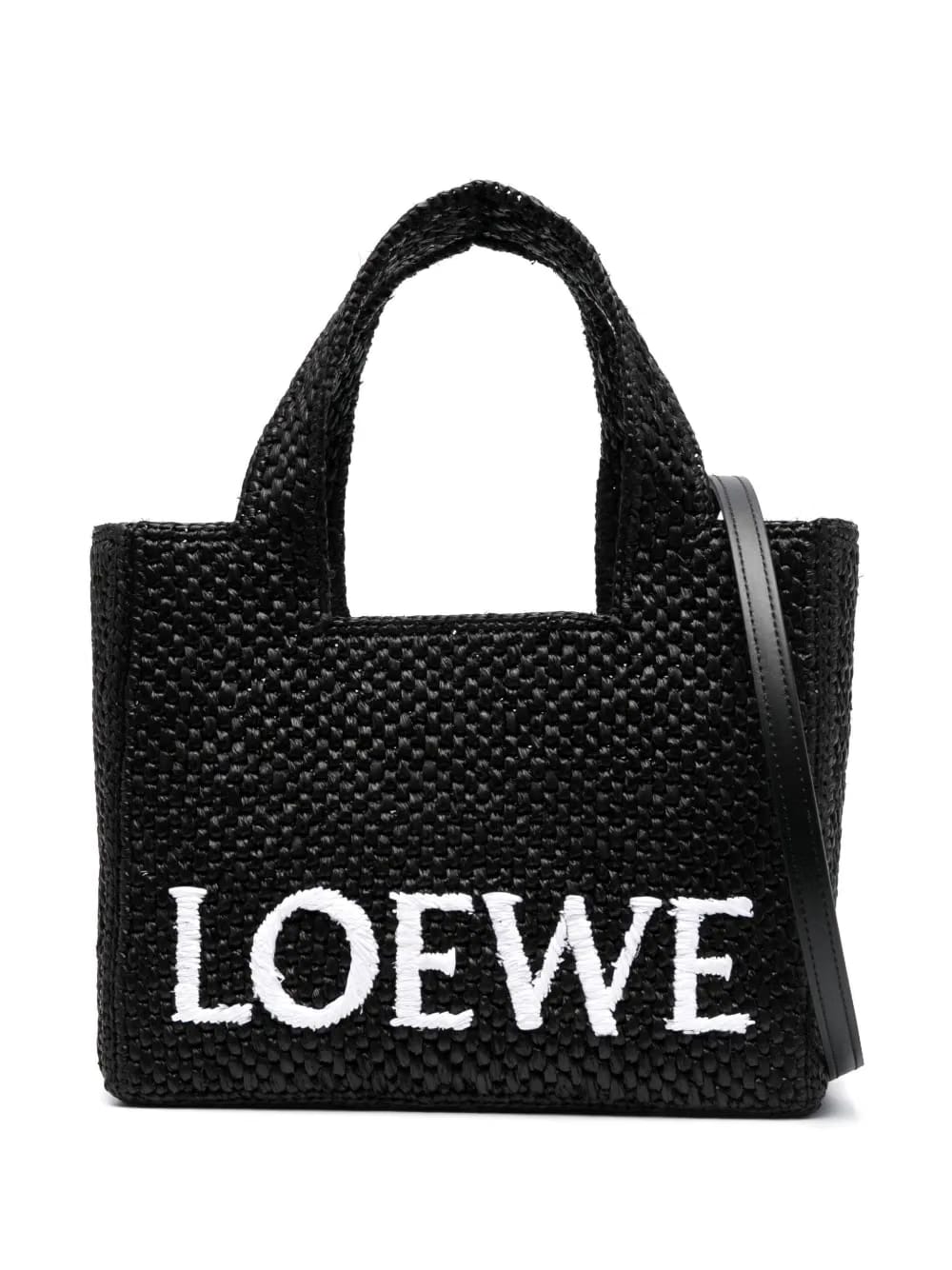 small LOEWE Font raffia tote bag