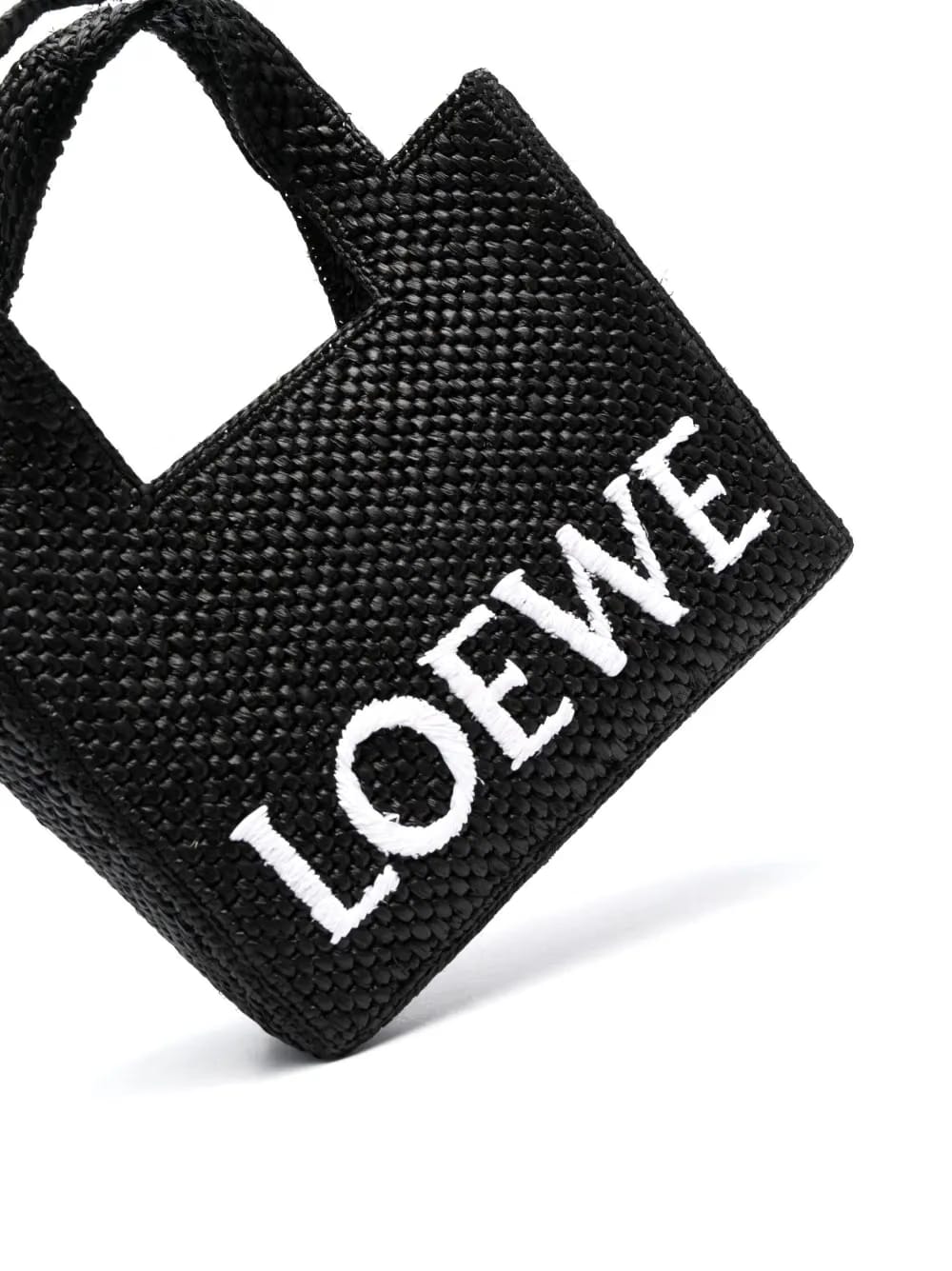 small LOEWE Font raffia tote bag