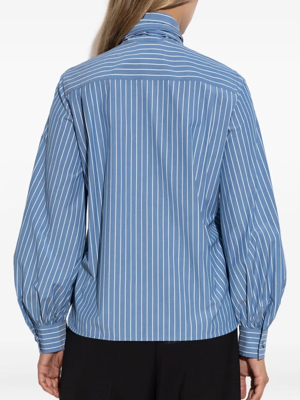 Disco striped flower-embellished blouse