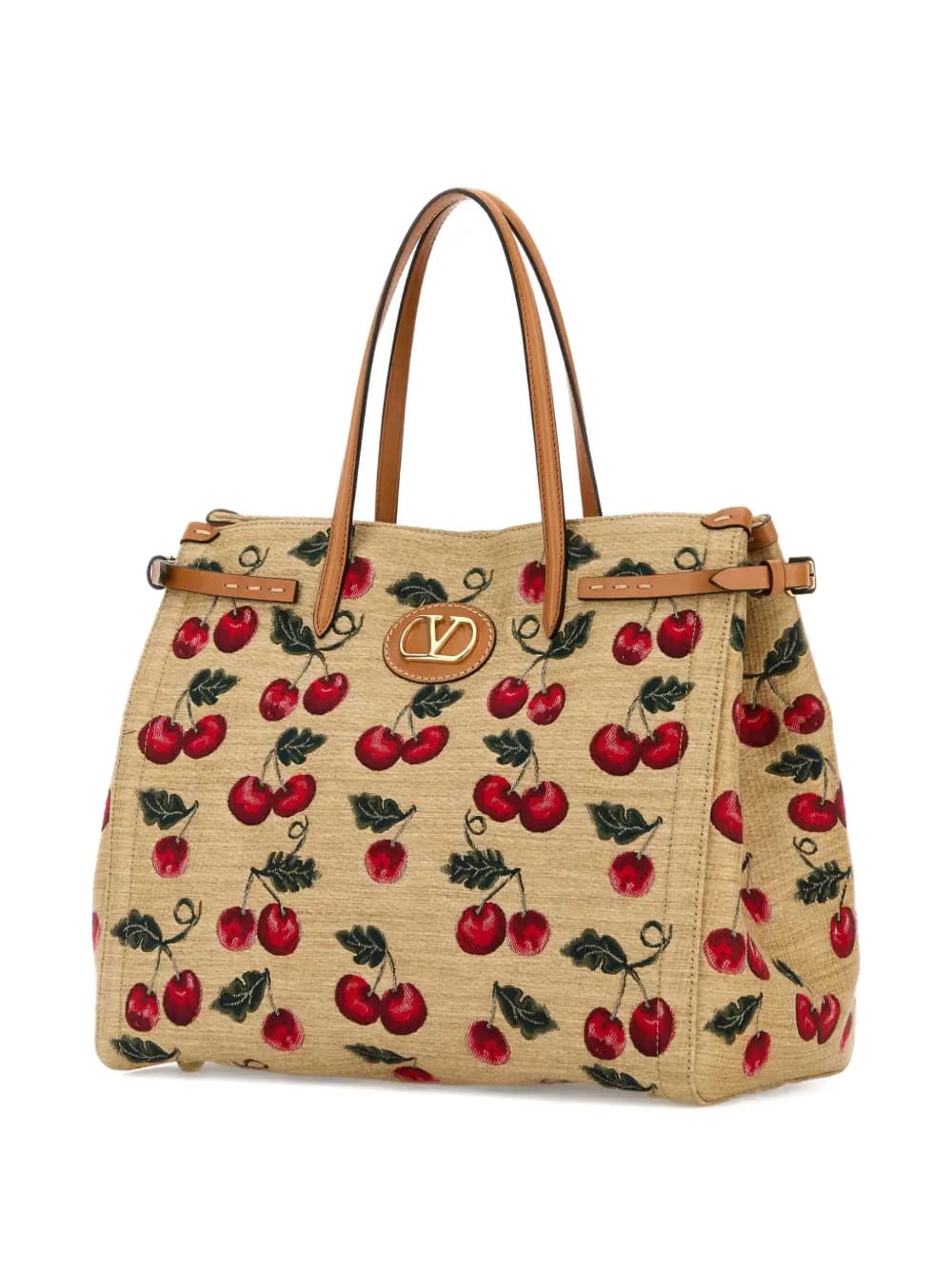 Antibes medium shopping bag in jacquard synthetic raffia