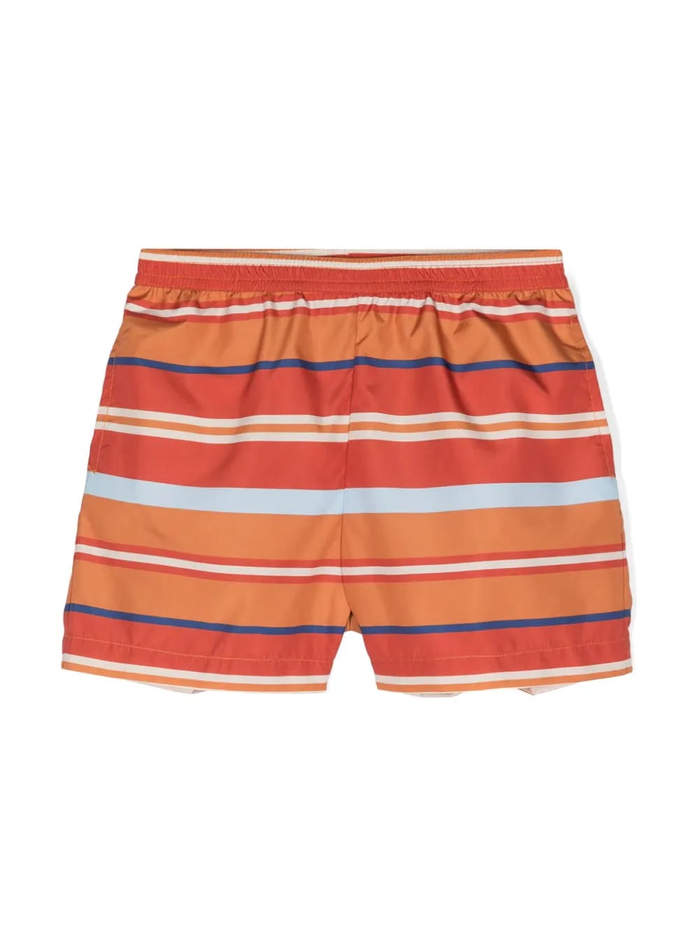 Pegaso-embroidered striped swim shorts