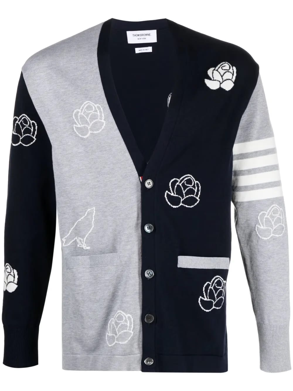 4-Bar intarsia cardigan