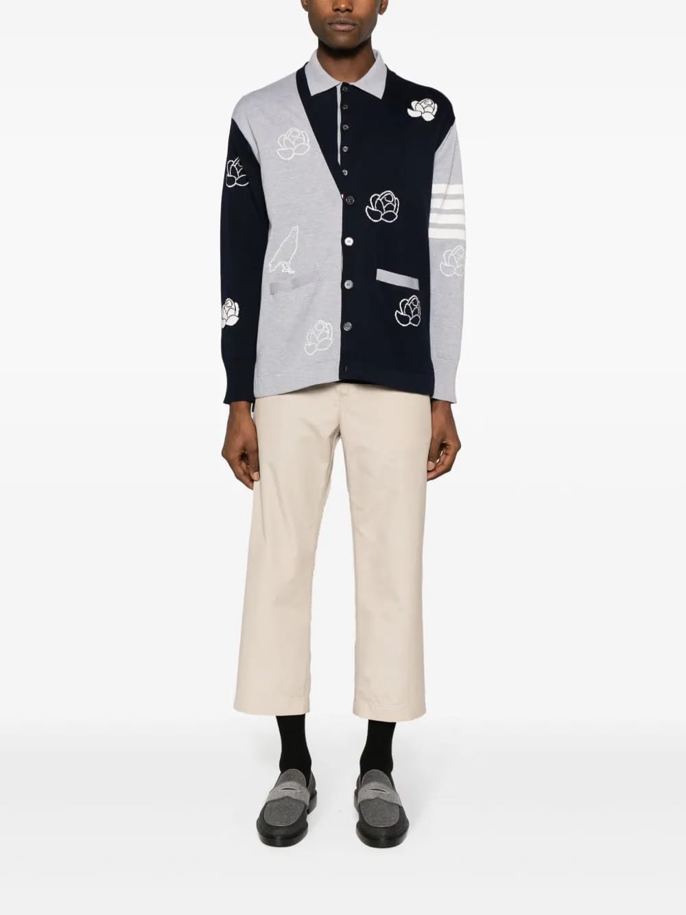 4-Bar intarsia cardigan