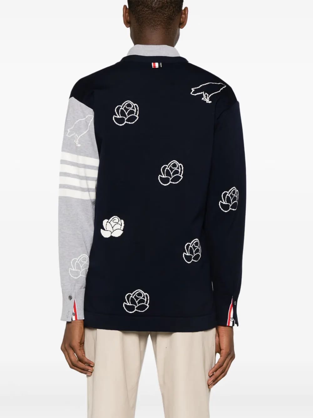 4-Bar intarsia cardigan
