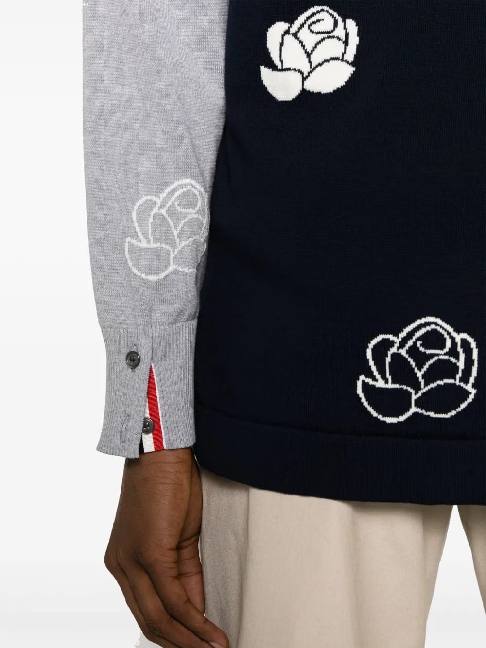 4-Bar intarsia cardigan