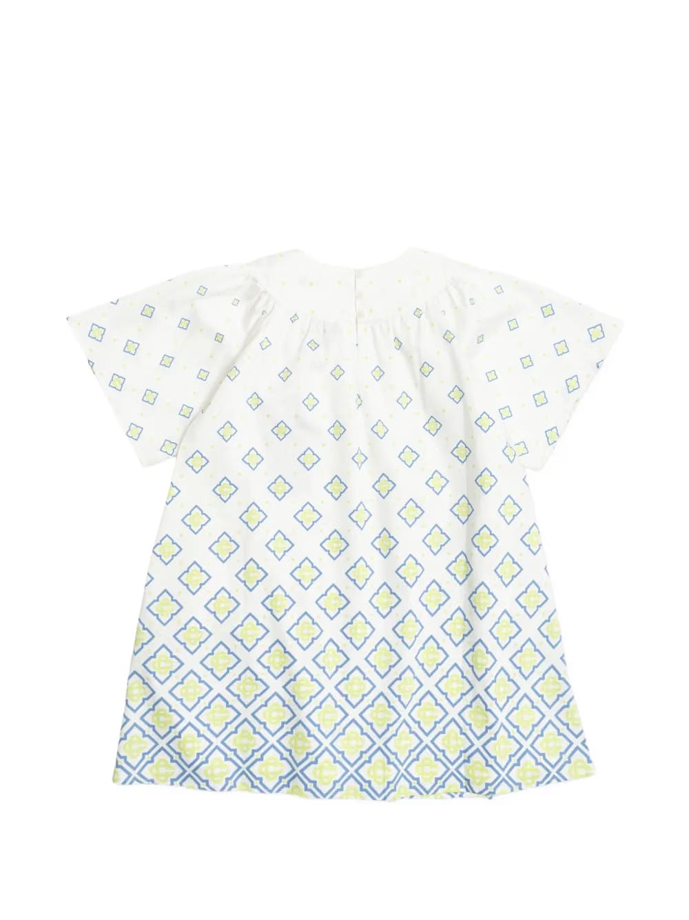 monogram-pattern short-sleeve dress