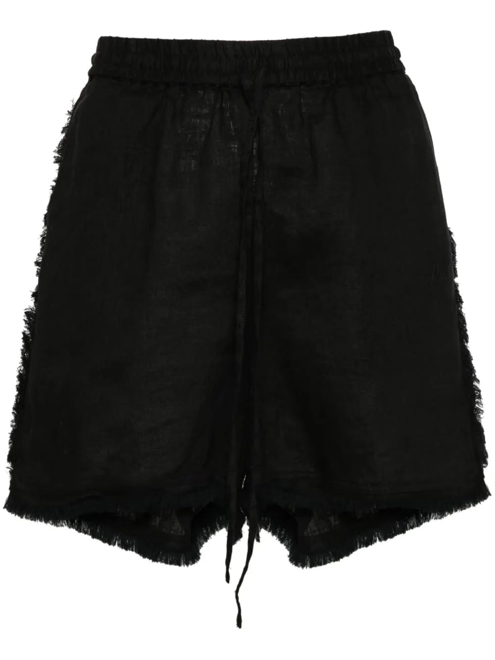 logo-embroidered frayed shorts
