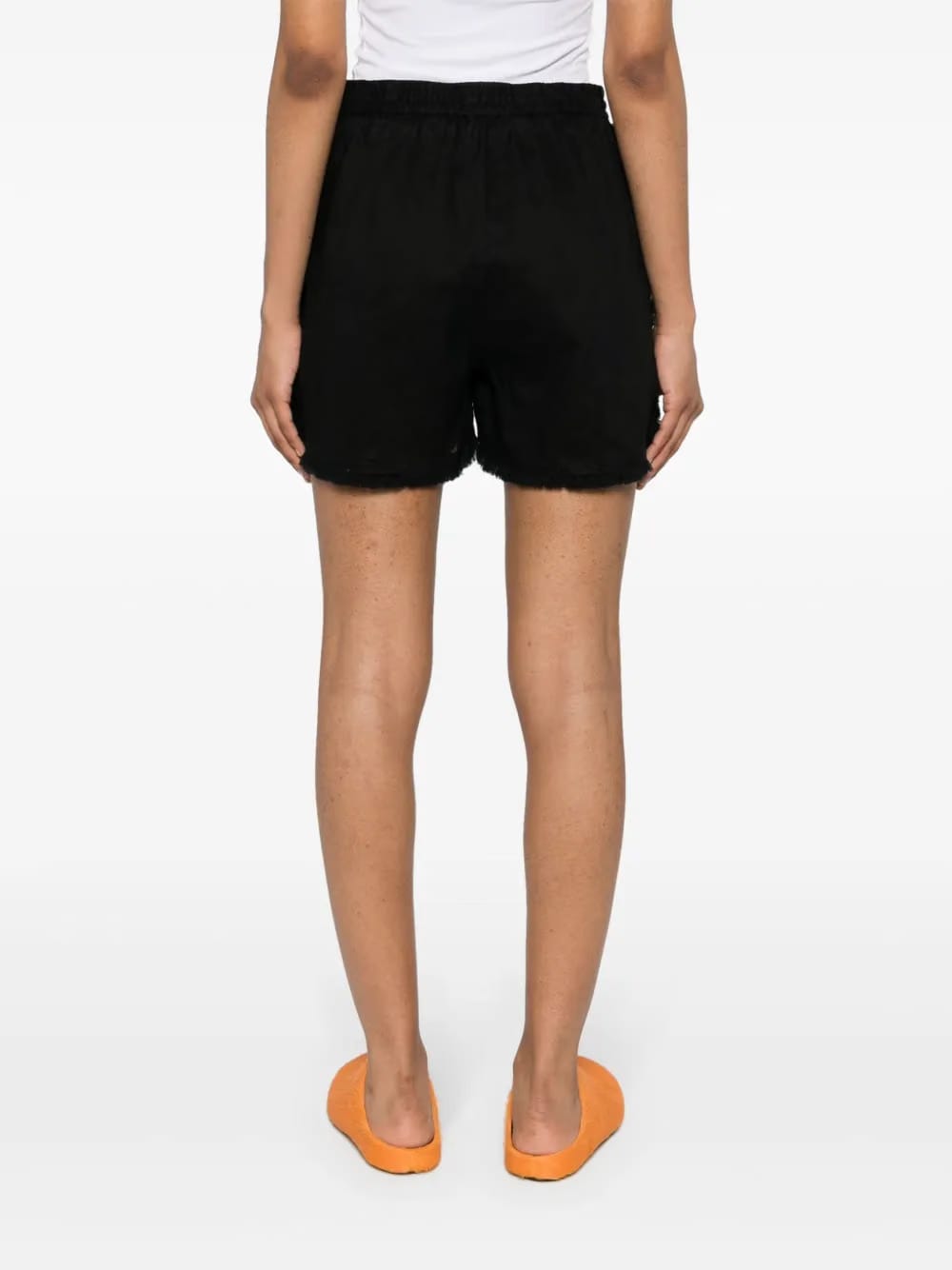 logo-embroidered frayed shorts