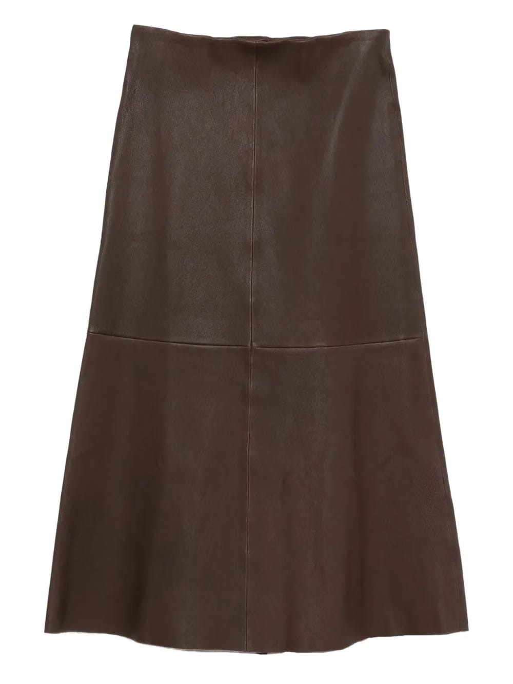 A-line leather skirt