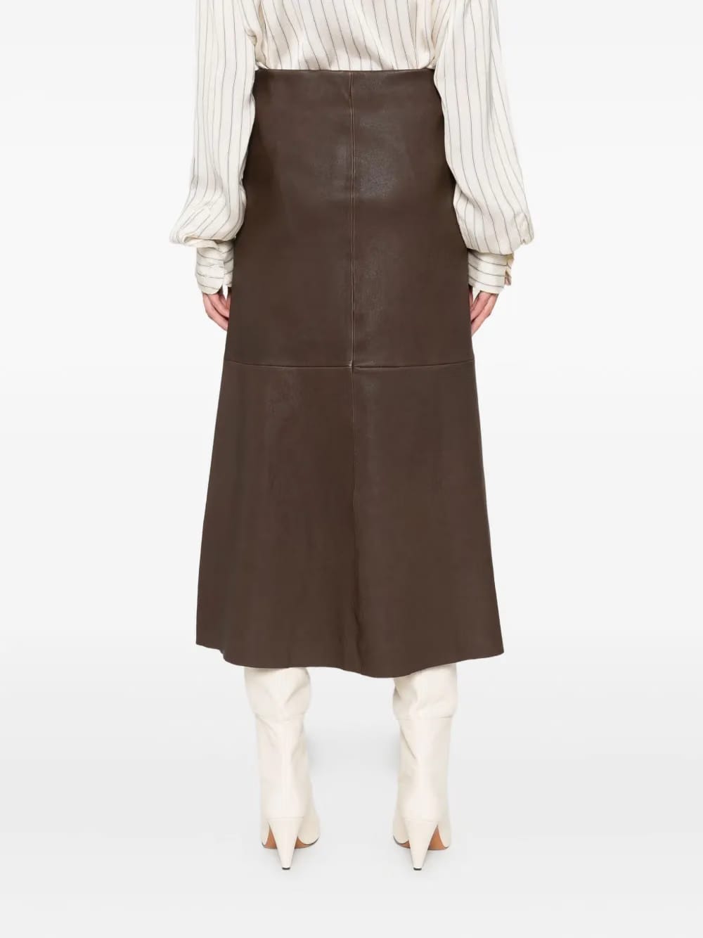 A-line leather skirt