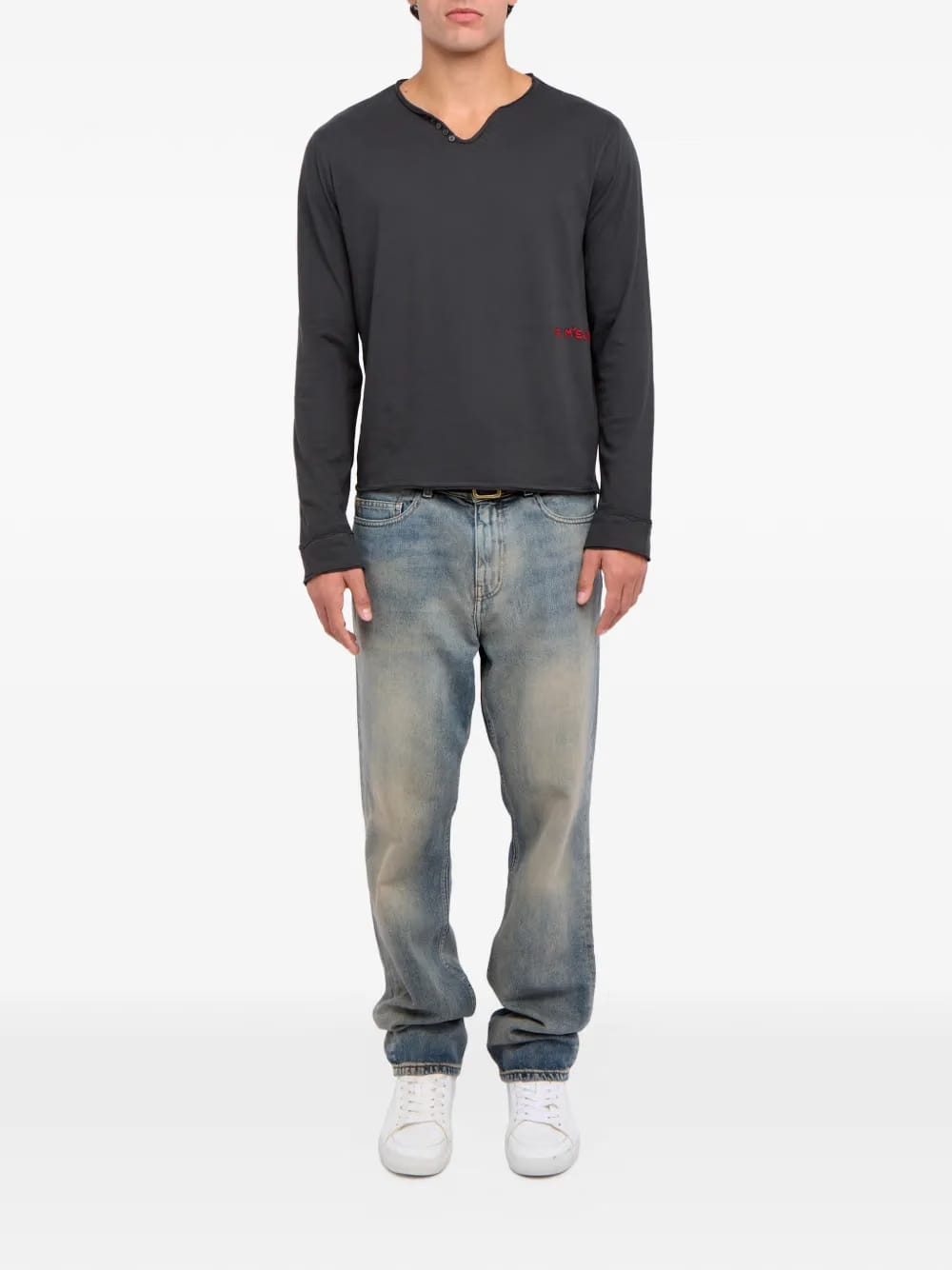 Monsatir Henley button-detail long-sleeve T-Shirt