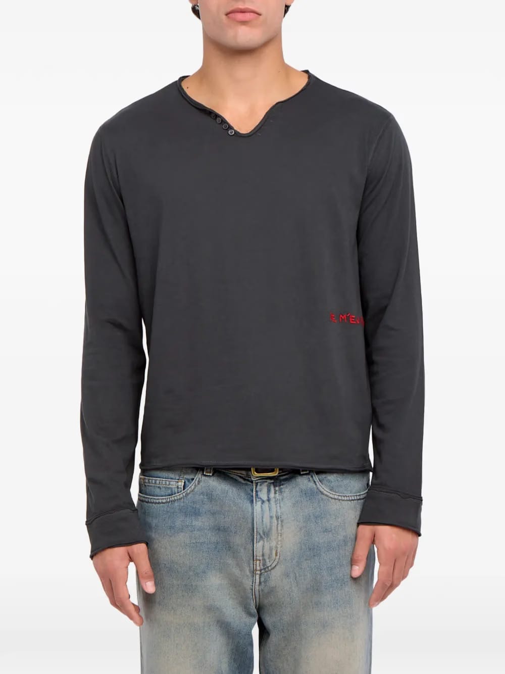 Monsatir Henley button-detail long-sleeve T-Shirt