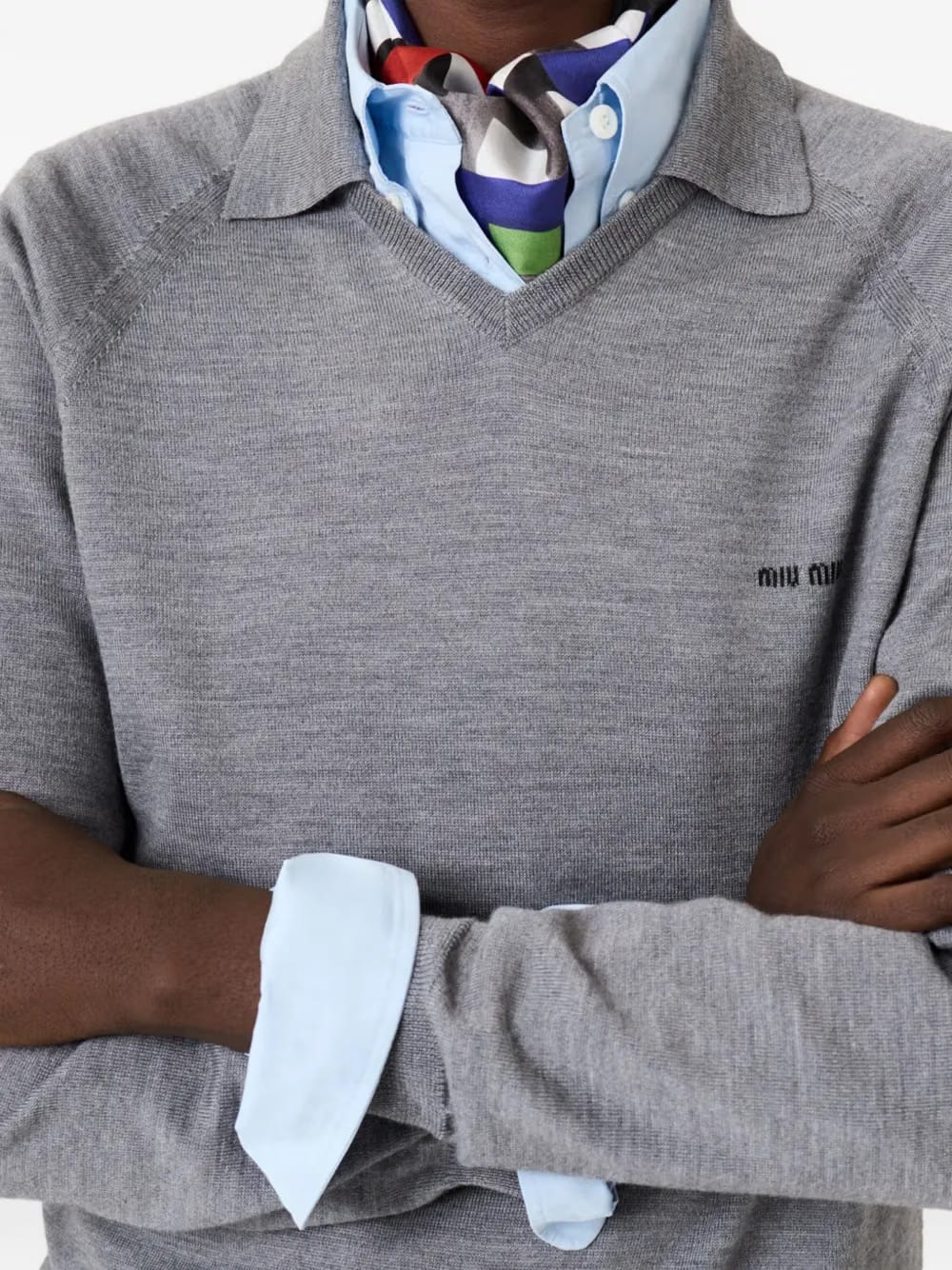 intarsia collared sweater