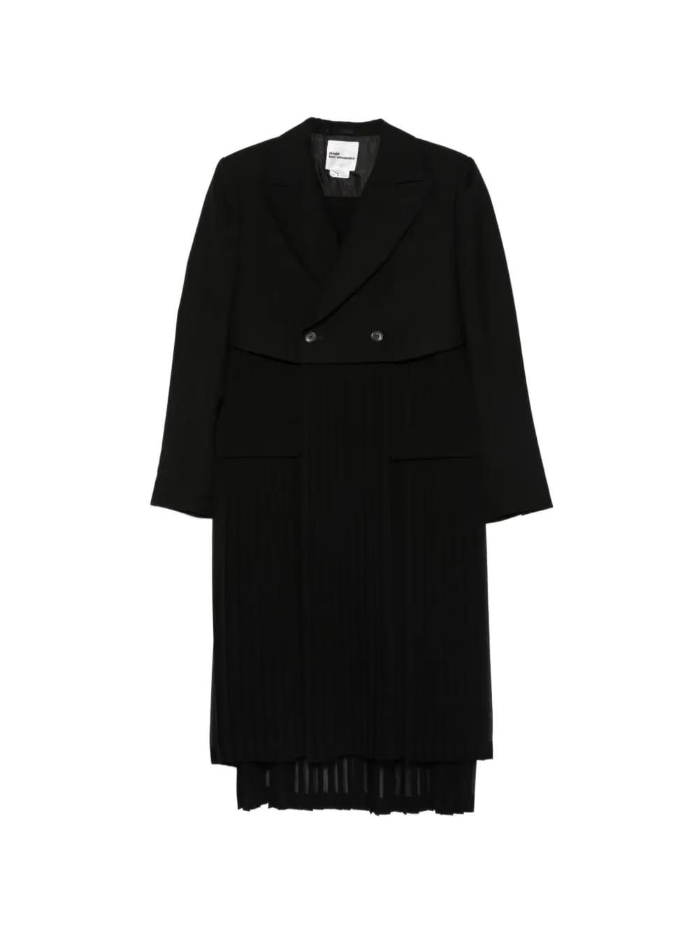 pleated blazer-style double-breasted coat
