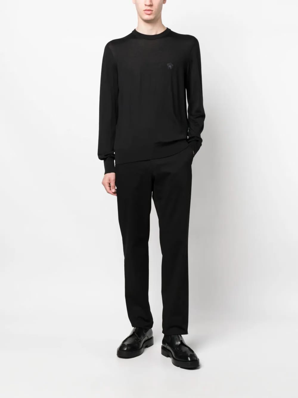 embroidered wool-blend jumper